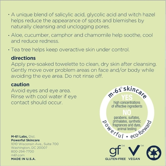 50 Pack m-61 Powerspot Pads - Quick Spot Clarifying Pad With Salicylic Acid - Picture 2 of 6